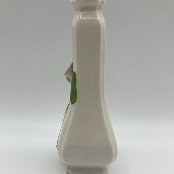 Vintage Calla Lily Bud Vase Made In Italy Circa 1950's White Green Yellow Rare - Picture 3 of 6